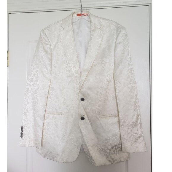 TALLIA Orange Men's Slim-Fit White Dragon Jacquard Dinner Jacket 42 R - Picture 15 of 16